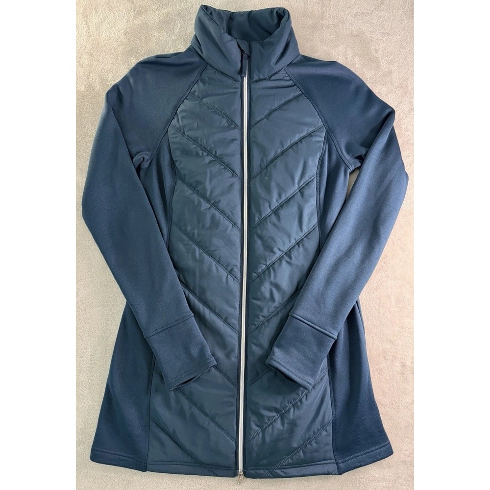 FILA Sport Women's Teal Hybrid Quilted Chevron Full Zip Athletic Jacket Size XS